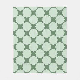 Pastel Grönt Circle Hexagon Scandinavian Mönster Fleecefilt