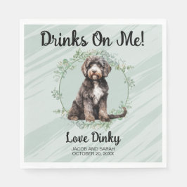 Pastel Grönt dricker mig! Portugisiska Vatten Hund Pappersservett