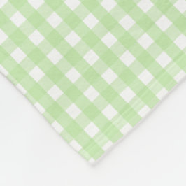 Pastel Grönt Gingham Mönster Fleecefilt