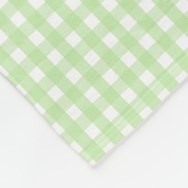 Pastel Grönt Gingham Mönster Fleecefilt (Hörn)