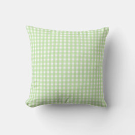 Pastel Grönt Gingham Mönster Kudde