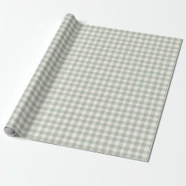 Pastel grönt gingham mönster presentpapper