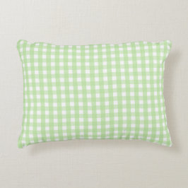 Pastel Grönt Gingham Mönster Prydnadskudde