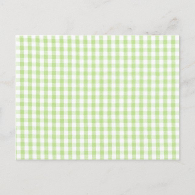 Pastel Grönt Gingham mönster Vykort (Framsida)