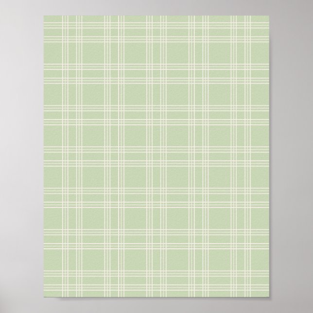Pastel Grönt Gingham Poster (Framsidan)