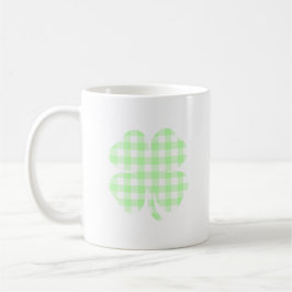 Pastel Grönt Gingham Shamrock Kaffemugg