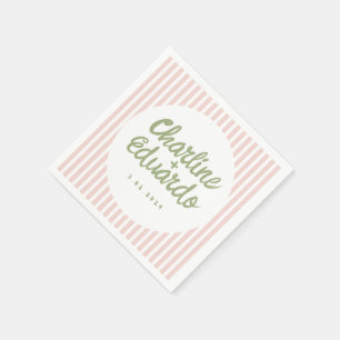 Pastel Grönt Handskrift Retro Bröllop Napkins Pappersservett