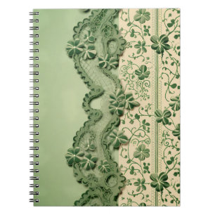 PASTEL GRÖNT INTRICATE SNÖRE LOOK IRISH MÖNSTER ANTECKNINGSBOK