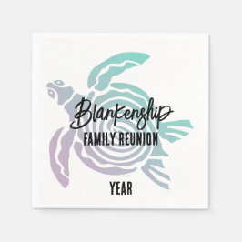 Pastel Grönt Lila Tribal Turtle Family Reunion Pappersservett