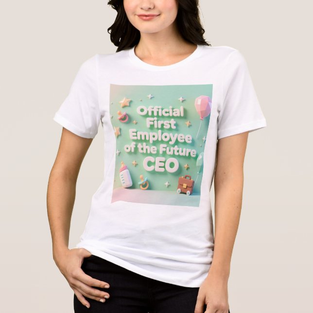 Pastel grönt mamma i den framtida VD T-Shirt (Framsida)
