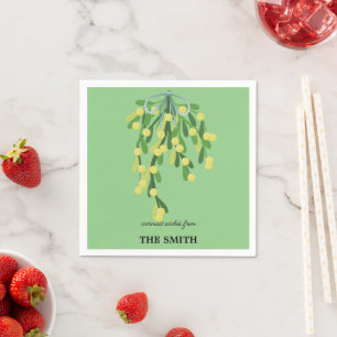 Pastel grönt mistletoe pappersservett
