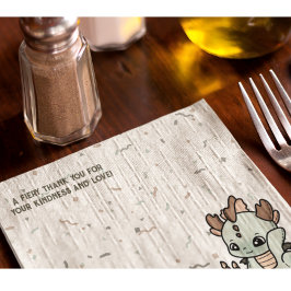 Pastel Grönt Orange Cute Cake Baby Dragon Pappersservett