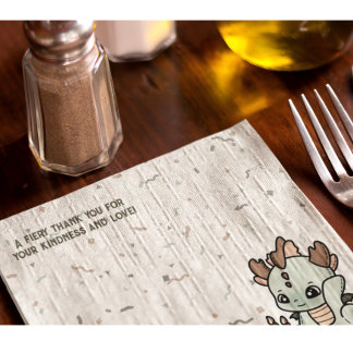 Pastel Grönt Orange Cute Cake Baby Dragon Pappersservett