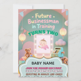 Pastel grönt Pojke Birthday-inbjudan för barn Inbjudningar