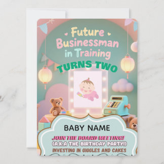 Pastel grönt Pojke Birthday-inbjudan för barn Inbjudningar