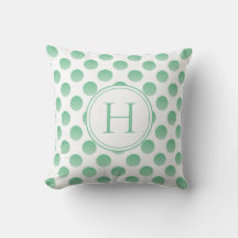 Pastel Grönt Polka dots Anpassningsbar Monogram