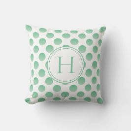 Pastel Grönt Polka dots Anpassningsbar Monogram Kudde
