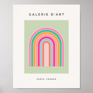 Pastel Grönt Retro Rainbow Poster