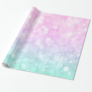 Pastel Grönt & Rosa Glam Bokeh Glitter & Sparkles Presentpapper