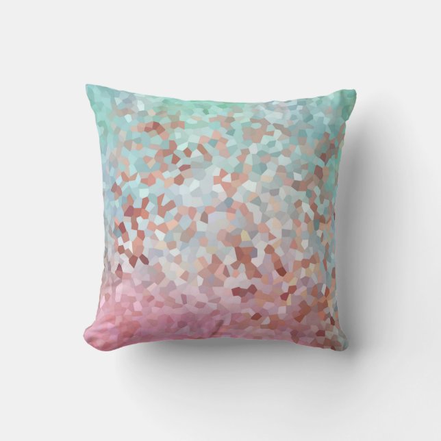 PASTEL GRÖNT ROSA PIXEL DESIGN ANPASSNINGSBAR CUSH KUDDE (Framsida)