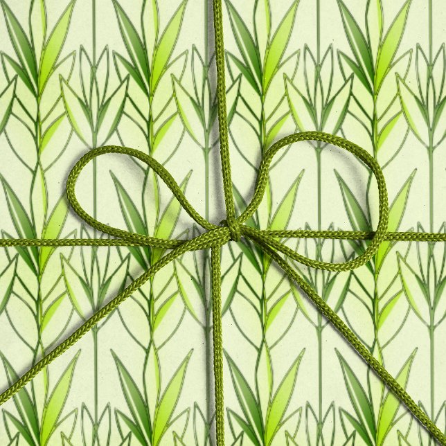 Pastel Grönt Tropical Foliage Nature Deco Mönster Presentpapper (Skapare uppladdad)
