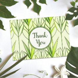 Pastel Grönt Tropical Foliage Nature Deco Mönster Tack Kort