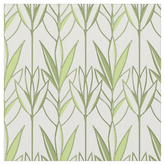 Pastel Grönt Tropical Foliage Nature Deco Mönster Tyg (Närbild)