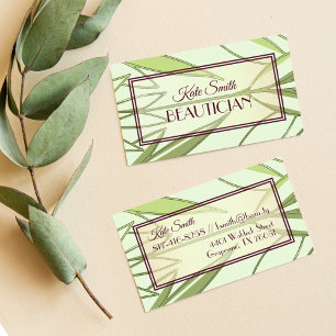Pastel Grönt Tropical Foliage Nature Deco Mönster Visitkort