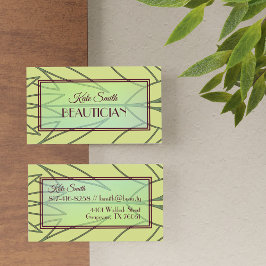 Pastel Grönt Tropical Foliage Nature Deco Mönster Visitkort