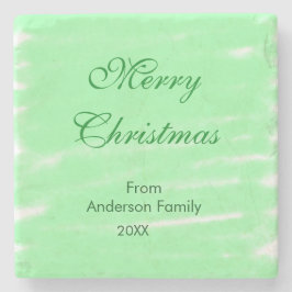 Pastel grönt vattencolor god jul modern boh stenunderlägg