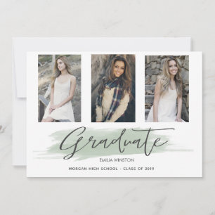 Pastel Grönt Whimsical ⎢ Studenten Photo Card Julkort