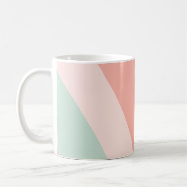 Pastel Groovy Retro Vintage, färglöst Mönster Kaffemugg (Vänster)