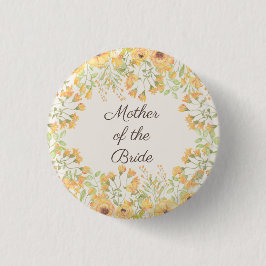 Pastel Gula blommor Mor Bride Button Knapp