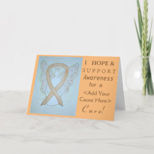 Pastel Guld Awareness Ribbon Anpassningsbar orsaka Kort