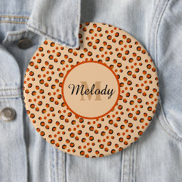 Pastel & Guld cheetah Animal Print Monogram Knapp