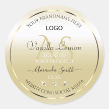 Pastel Guld Cream Logotyp och Initialer