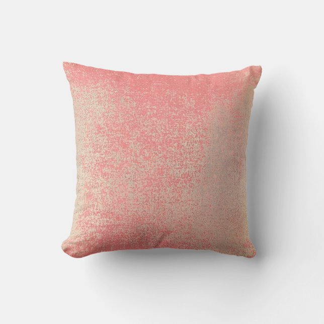 Pastel  Guld Mint Rosa ros Painting Coral Kudde (Framsida)