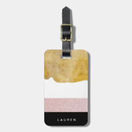 Pastel guld Monogram Luggage Tag Bagagebricka
