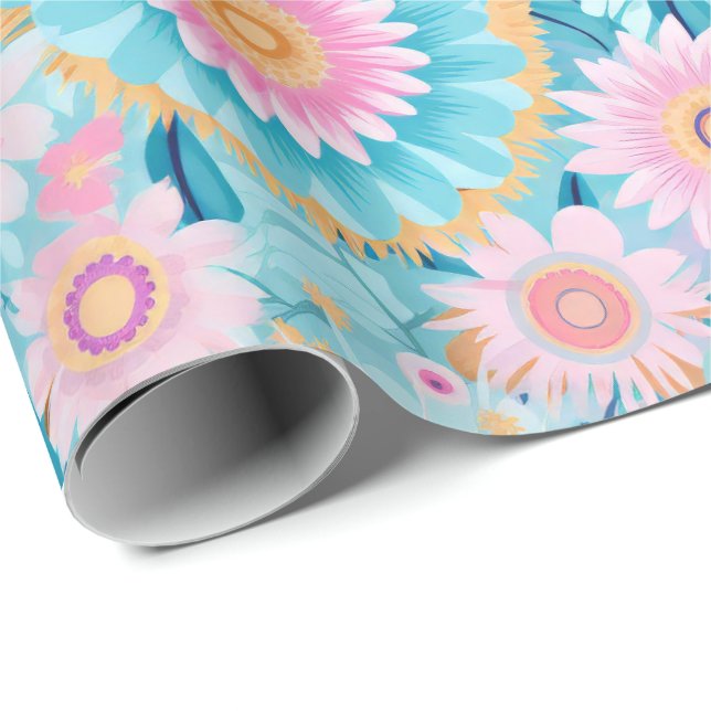 Pastel gullboho presentpapper (Rullad Hörn)