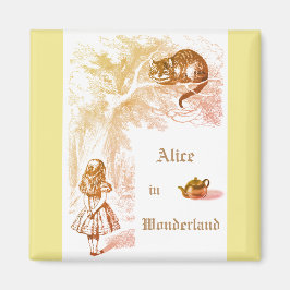 Pastel Gult Cheshire Cat Alice i Wonderland Magnet