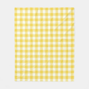 Pastel Gult Gingham Buffalo Check Play Mönster Fleecefilt