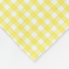 Pastel Gult Gingham Mönster Fleecefilt