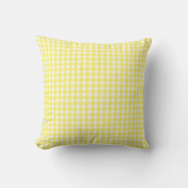 Pastel Gult Gingham Mönster Kudde