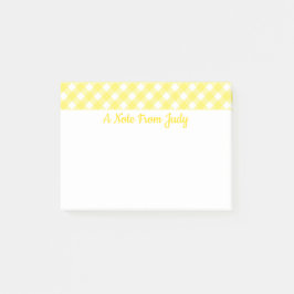 Pastel Gult Gingham Mönster Post-it Notes