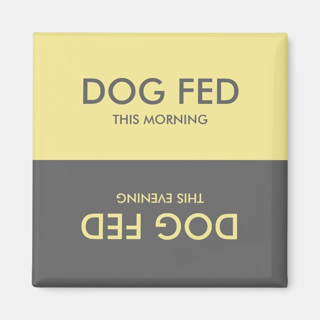 Pastel Gult Grått + Mata Hund Pet Reminder Magnet (Framsidan)