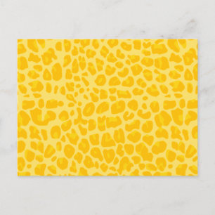 Pastel gult leopard print mönster vykort