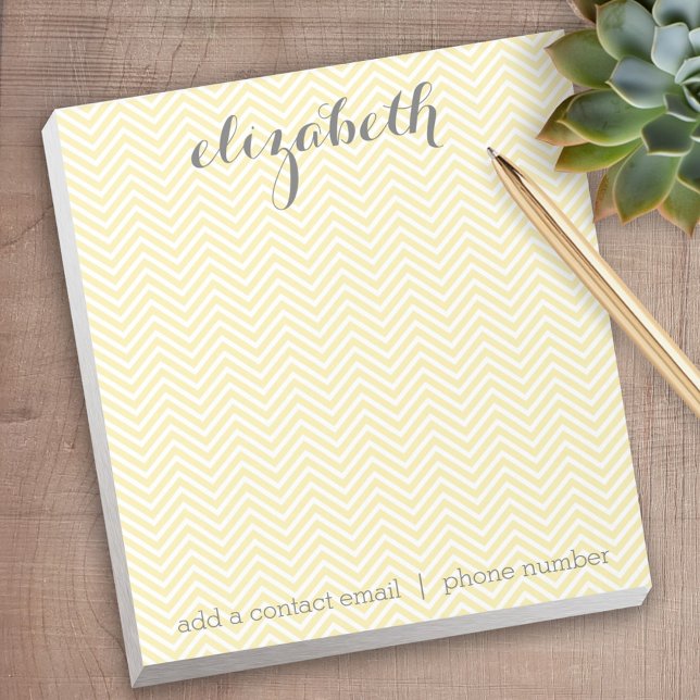 Pastel Gult och Grått Stationery Suite for Women Anteckningsblock (Personalized notepad - great for a gift or your home office)
