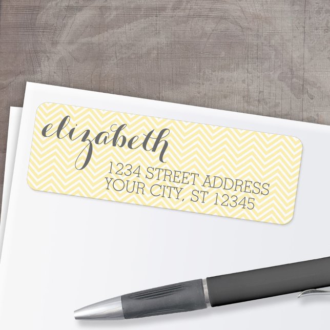 Pastel Gult och Grått Stationery Suite for Women Returadress Etikett (Custom Return Address Labels - Low Minimum)