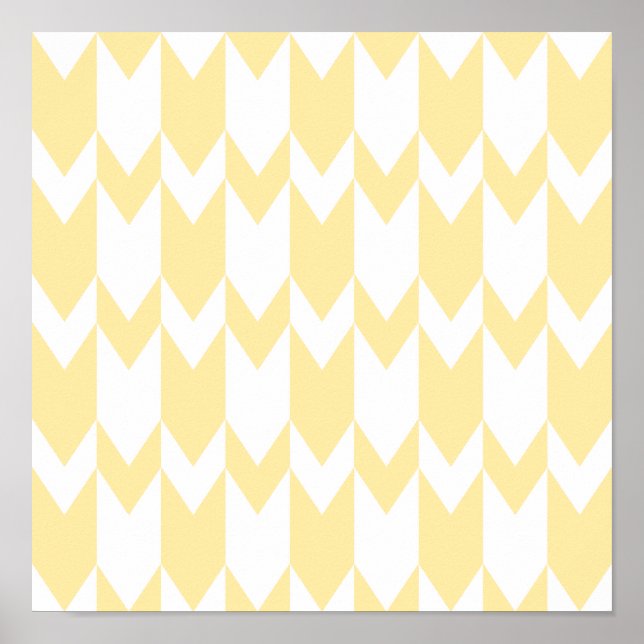 Pastel Gult och White Chevron Mönster. Poster (Framsidan)