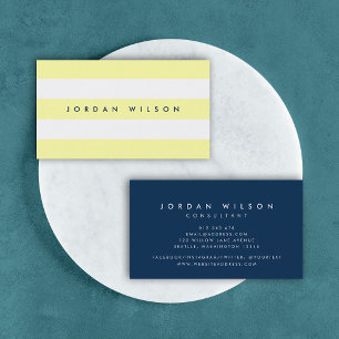 Pastel Gult och White Rand Blue Visitkort